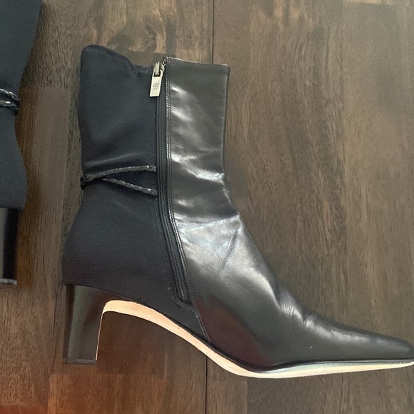 Black Brighton leather boots size 8 Tacoma silver Brighton heart cottagecore - Picture 11 of 17